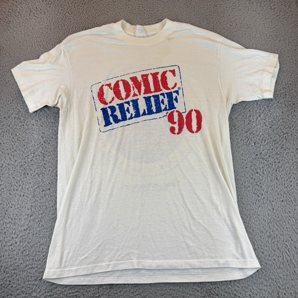 Vintage 90s‎ Comic Relief Robin Williams White Shirt Size Xl Single Stitch Thin